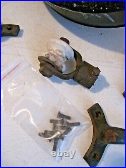 Antique Western Electric Ceiling Fan Motor Cast Iron Canopy & Other Parts