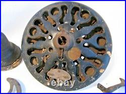 Antique Western Electric Ceiling Fan Motor Cast Iron Canopy & Other Parts