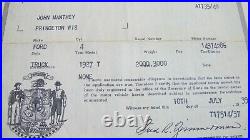 Original Historical Wisconsin 1927 Ford Model T Truck Certificate Of Title